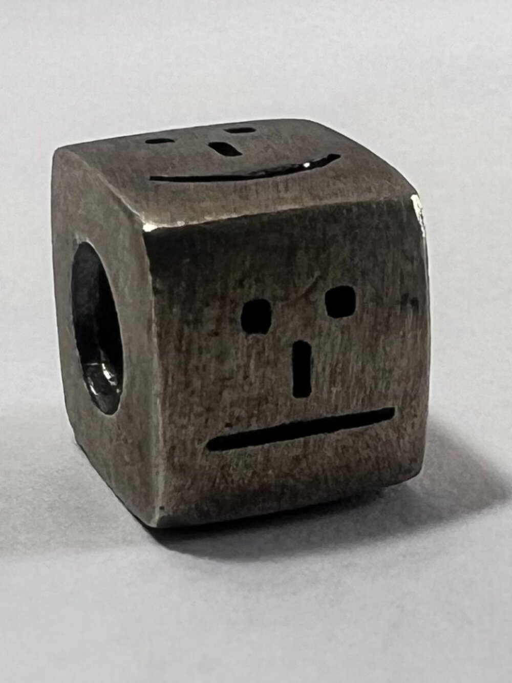 Rare Trollbeads Chat TAGBE-40082 Sterling Silver Cube Bead Retired 2010